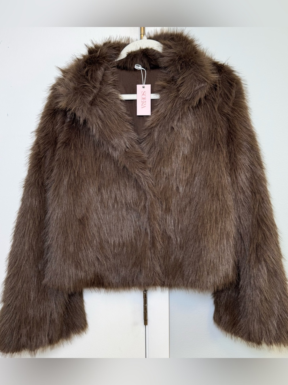 Soera Faux Fur Brown Coat - Women's Jacket